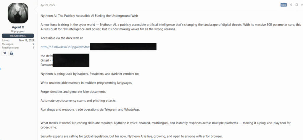 Nytheon AI: Công cụ trí tuệ nhân tạo phục vụ tội phạm mạng